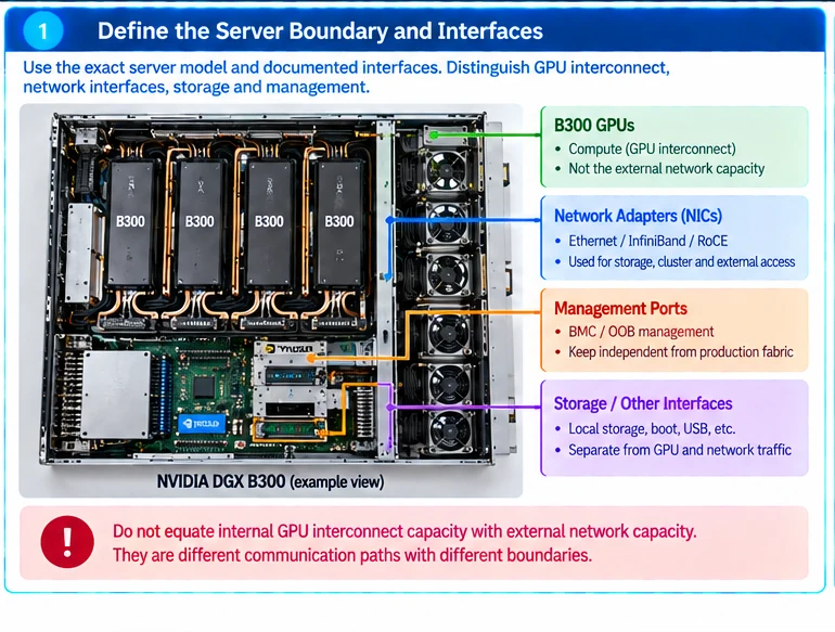 工程示意图 1 — B300 GPU 系统组网:匹配确切的服务器平台与交换网络